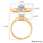 EverTrue Moissanite Solitaire Ring in Yellow Gold Tone 1.00 Ct.