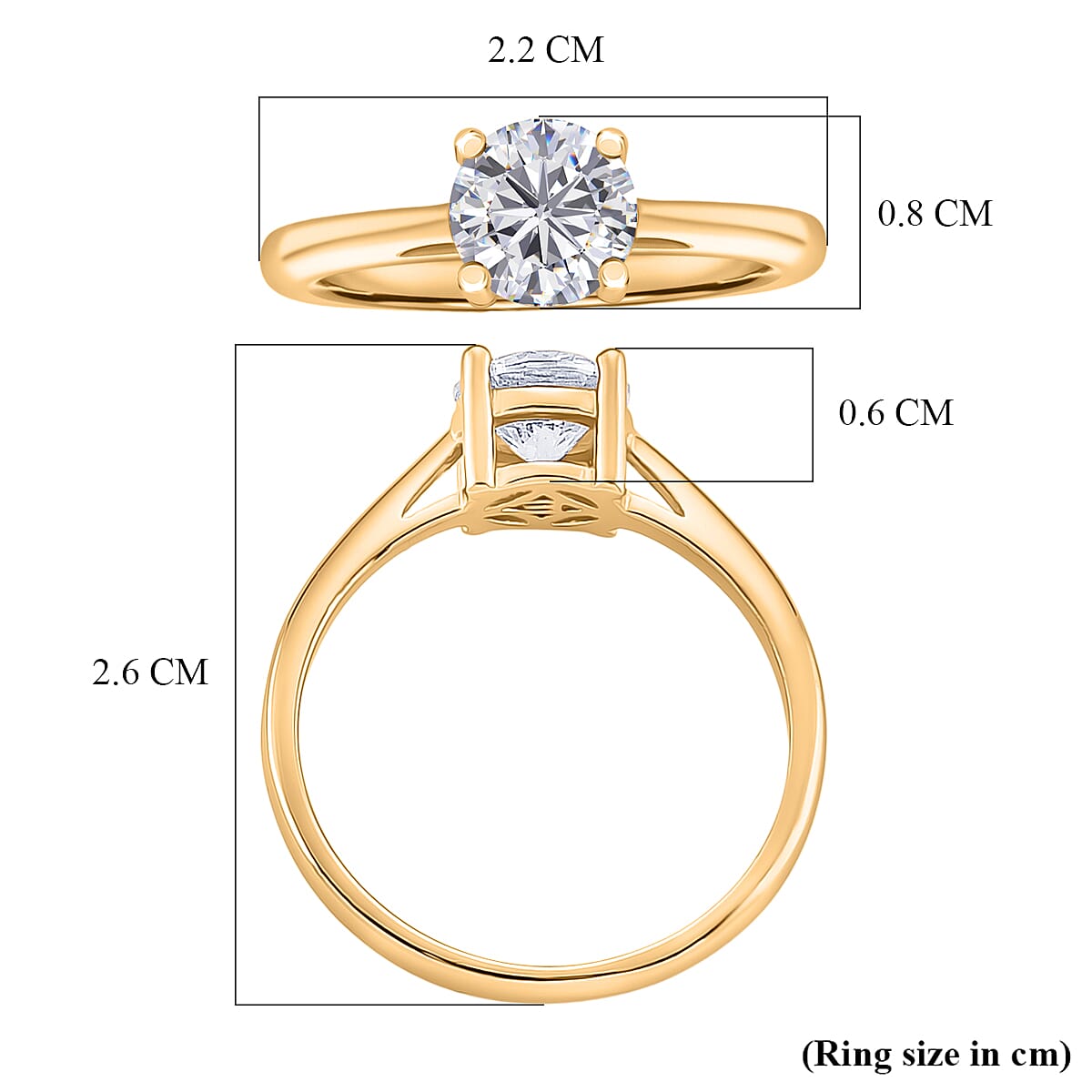 Mega Deals- Moissanite Round 6mm Solitaire Ring in Yellow Gold Tone 1.00 Ct. 8426876 6