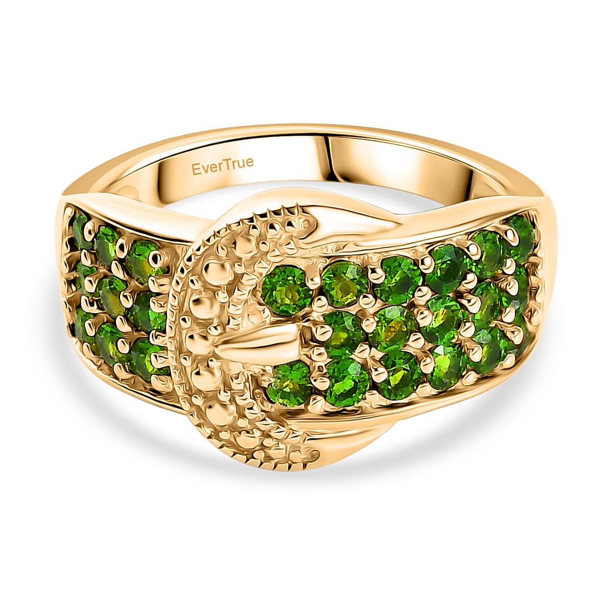 Natural Chrome Diopside Buckle Ring in Yellow Gold Plated 1 Ct. 8298336 0