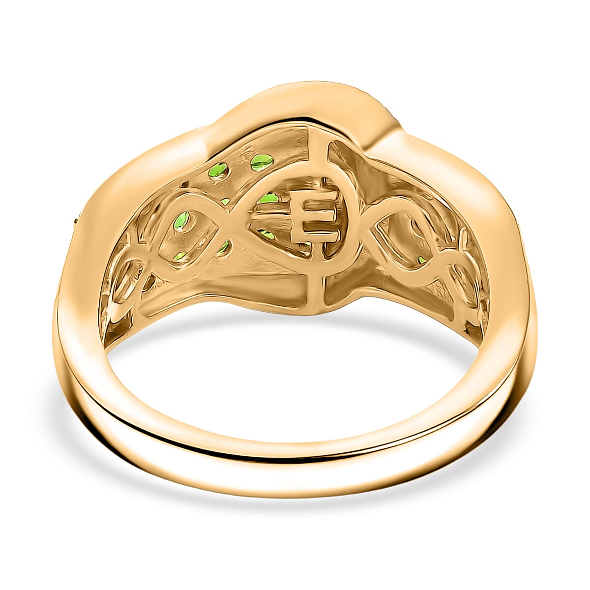 Natural Chrome Diopside Buckle Ring in Yellow Gold Plated 1 Ct. 8298336 5
