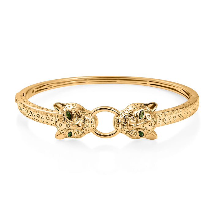 Designer Inspired - EverTrue - Natural Chrome Diopside Panther Bangle (Size - 7.5) 8235959 1