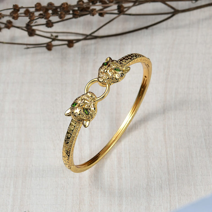 Designer Inspired - EverTrue - Natural Chrome Diopside Panther Bangle (Size - 7.5) 8235959 2