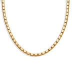 Bronzella Collection - EverTrue Square Link Necklace (Size - 20) with GB Lock Box in 18K Yellow Gold Plating