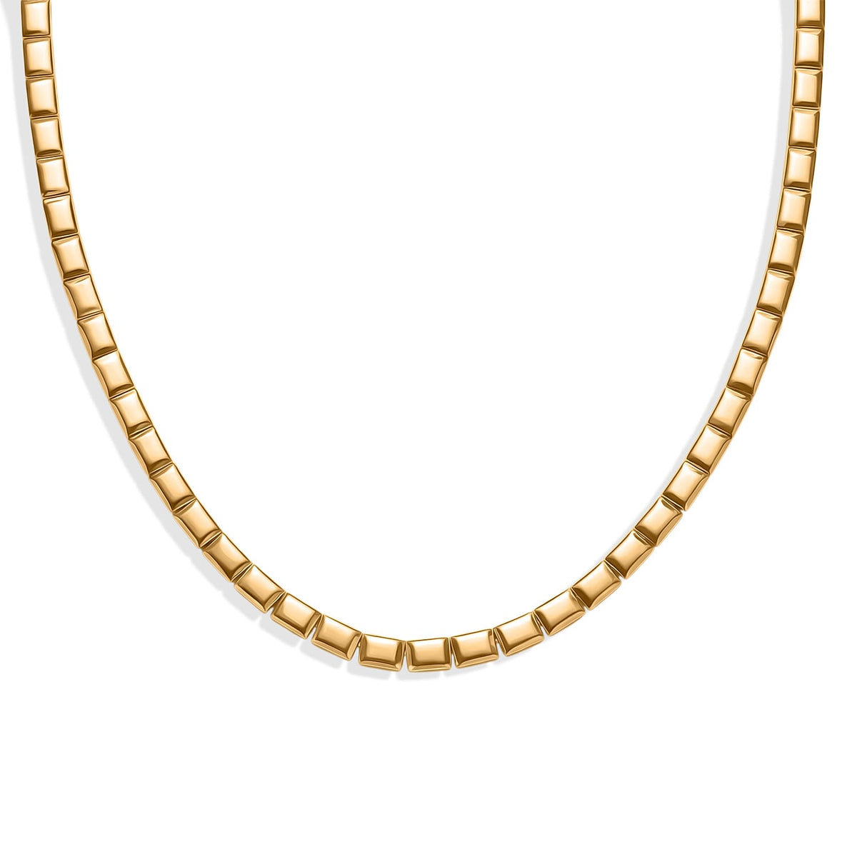 EverTrue Bronzella Collection - Square Link Necklace (Size - 20) with GB Lock Box in 18K Yellow Gold Plating V32756091 0