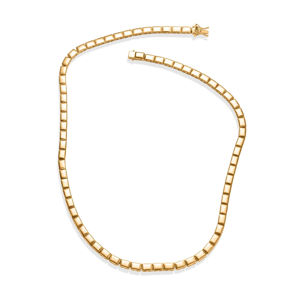 Bronzella Collection - EverTrue Square Link Necklace (Size - 20) with GB Lock Box in 18K Yellow Gold Plating