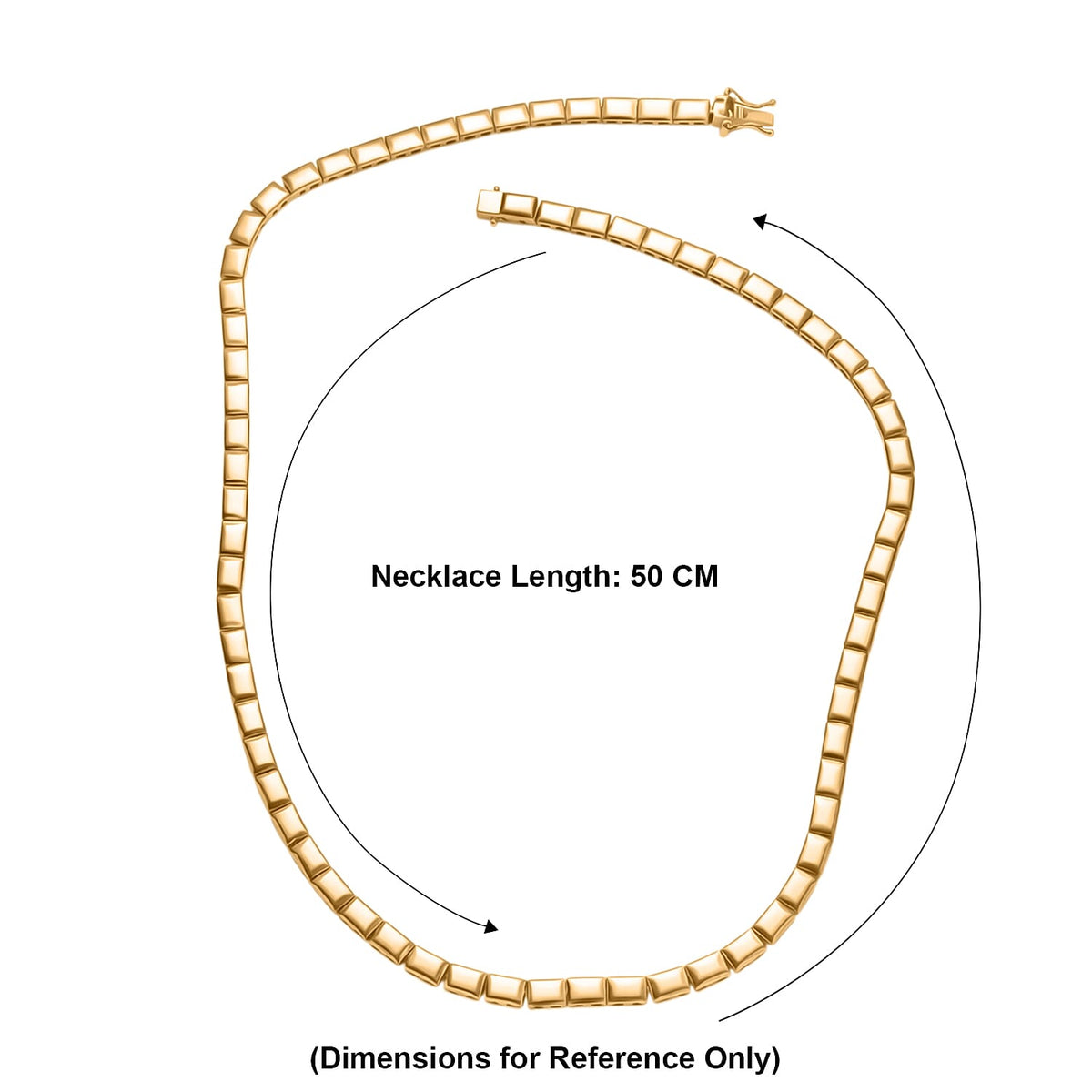 EverTrue Bronzella Collection - Square Link Necklace (Size - 20) with GB Lock Box in 18K Yellow Gold Plating V32756091 6