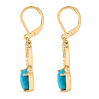 EverTrue Opalina, Black Spinel & White Zircon Stud Push Post Earring in Yellow Gold Plated 4.27 Ct.