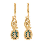 EverTrue Opalina, Black Spinel & White Zircon Stud Push Post Earring in Yellow Gold Plated 4.27 Ct.