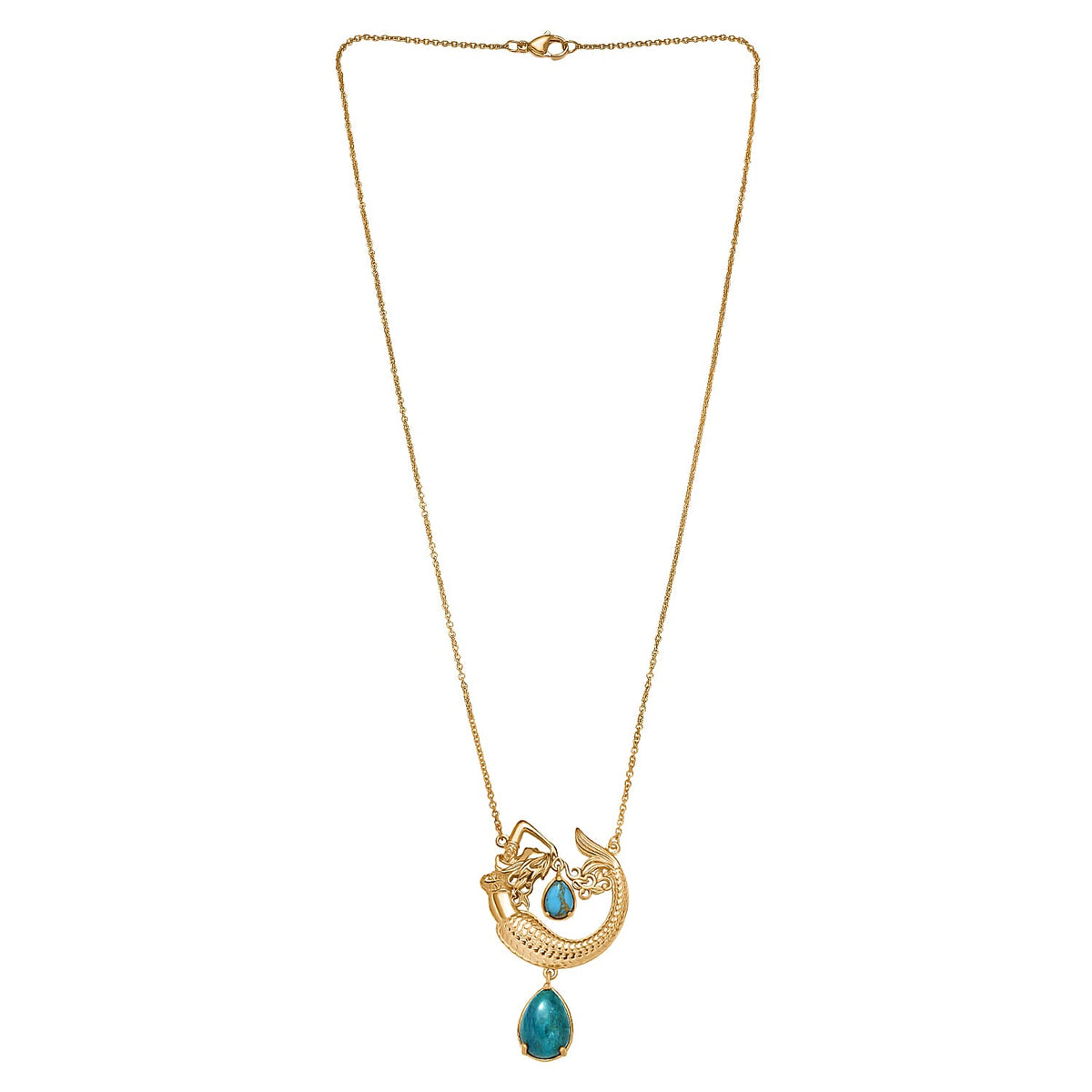 EverTrue Opalina &amp; Blue Turquoise Necklace (Size 20) in Yellow Gold Plated 6.17 Ct. 8310008 3