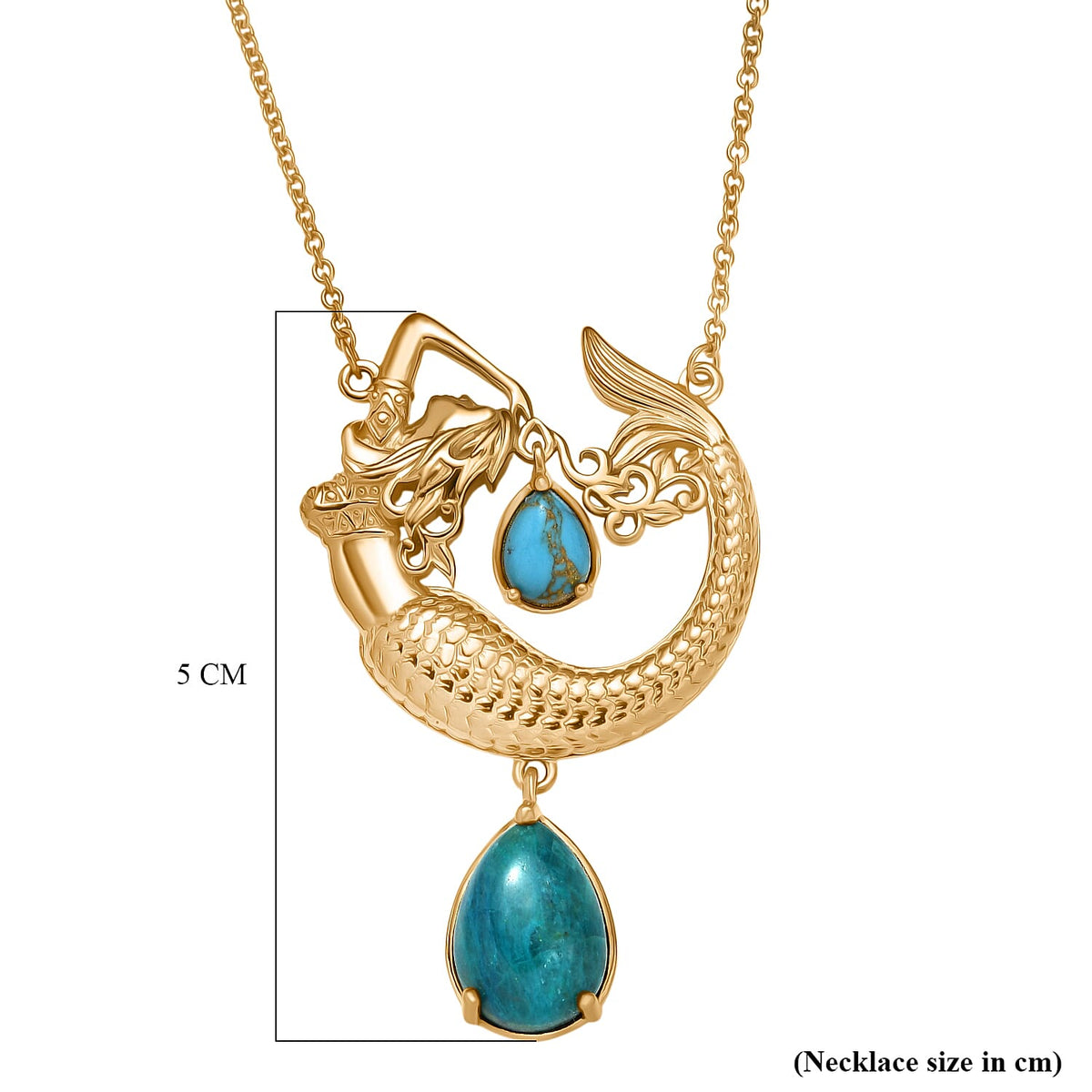 EverTrue Opalina &amp; Blue Turquoise Necklace (Size 20) in Yellow Gold Plated 6.17 Ct. 8310008 5