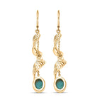 EverTrue Oval Cut Opalina Earring in Yellow Gold Plated 3.44 Ct.