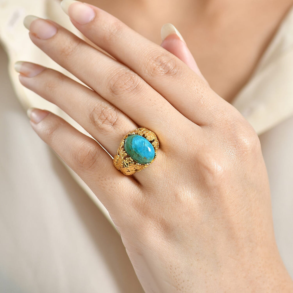 EverTrue Opalina Solitaire Ring in Yellow Gold Plated 5.01 Ct.