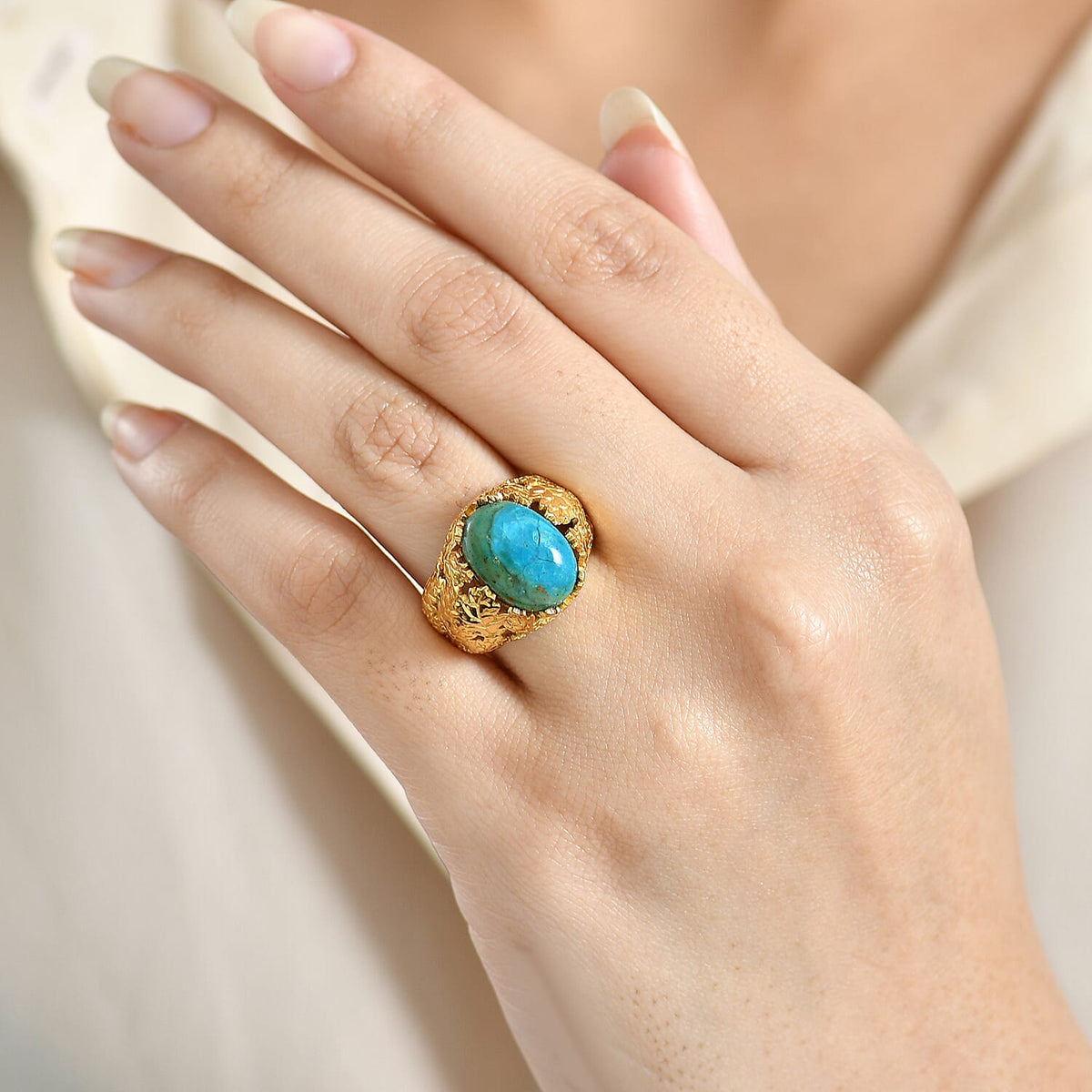 EverTrue Opalina Solitaire Ring in Yellow Gold Plated 5.01 Ct. 8325963 3