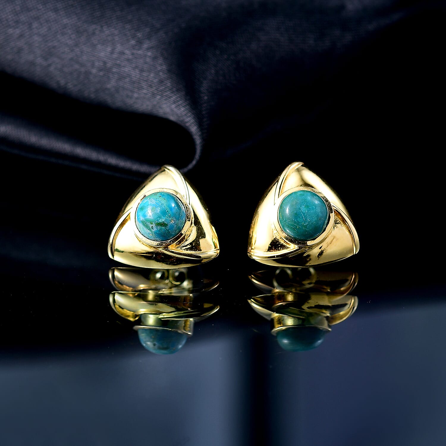 EverTrue Opalina Solitaire Stud Push Post Earring in Yellow Gold Plated 2.80 Ct. 8310075 2
