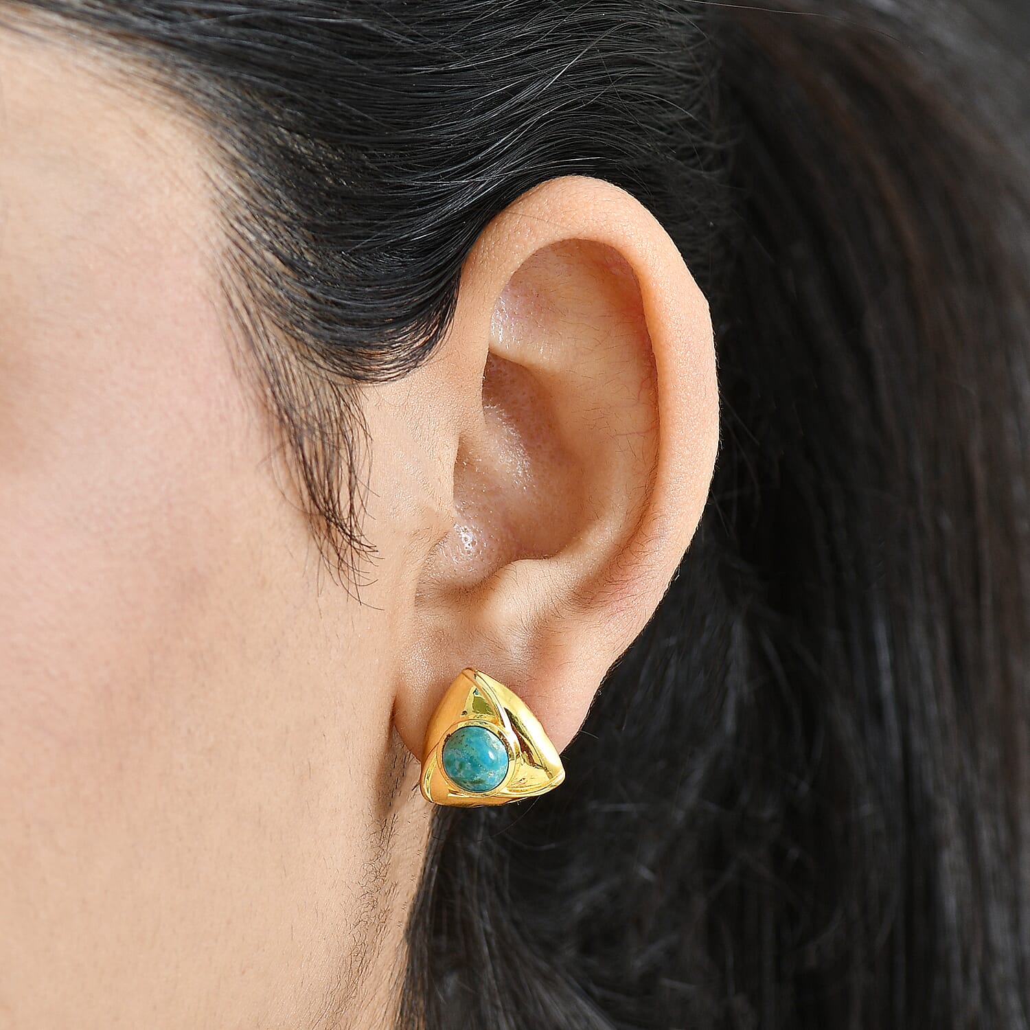 EverTrue Opalina Solitaire Stud Push Post Earring in Yellow Gold Plated 2.80 Ct. 8310075 3