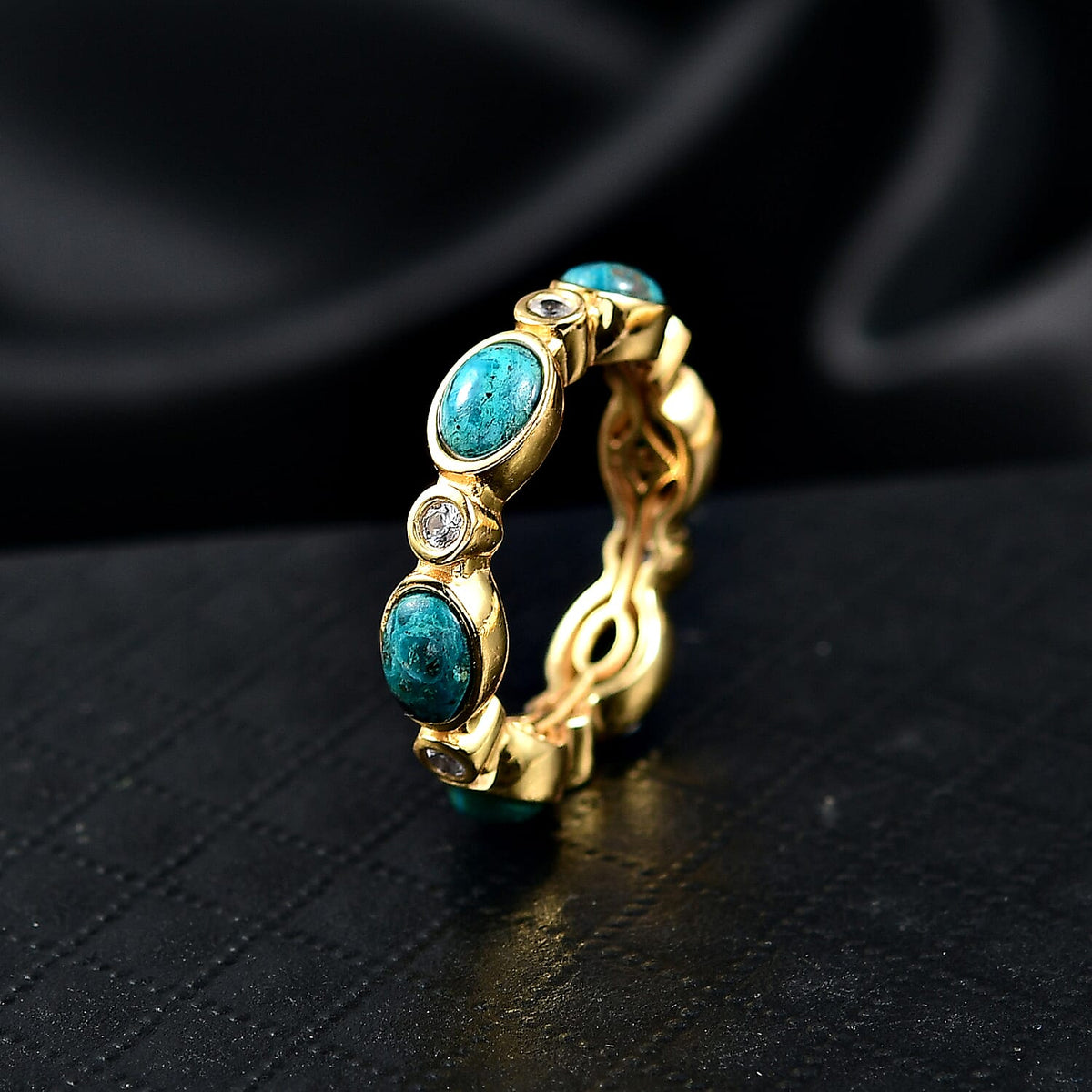 EverTrue Opalina, White Zircon Band Ring in Yellow Gold Plated 8321483 2