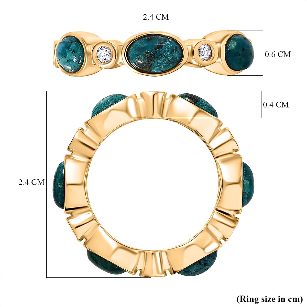 EverTrue Opalina, White Zircon Band Ring in Yellow Gold Plated 8321483 6