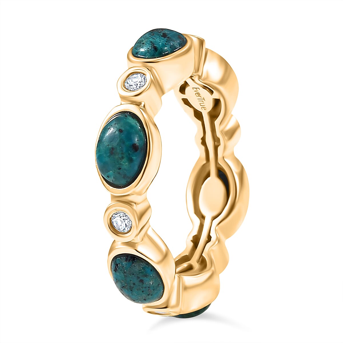 EverTrue Opalina, White Zircon Band Ring in Yellow Gold Plated V32576941 4