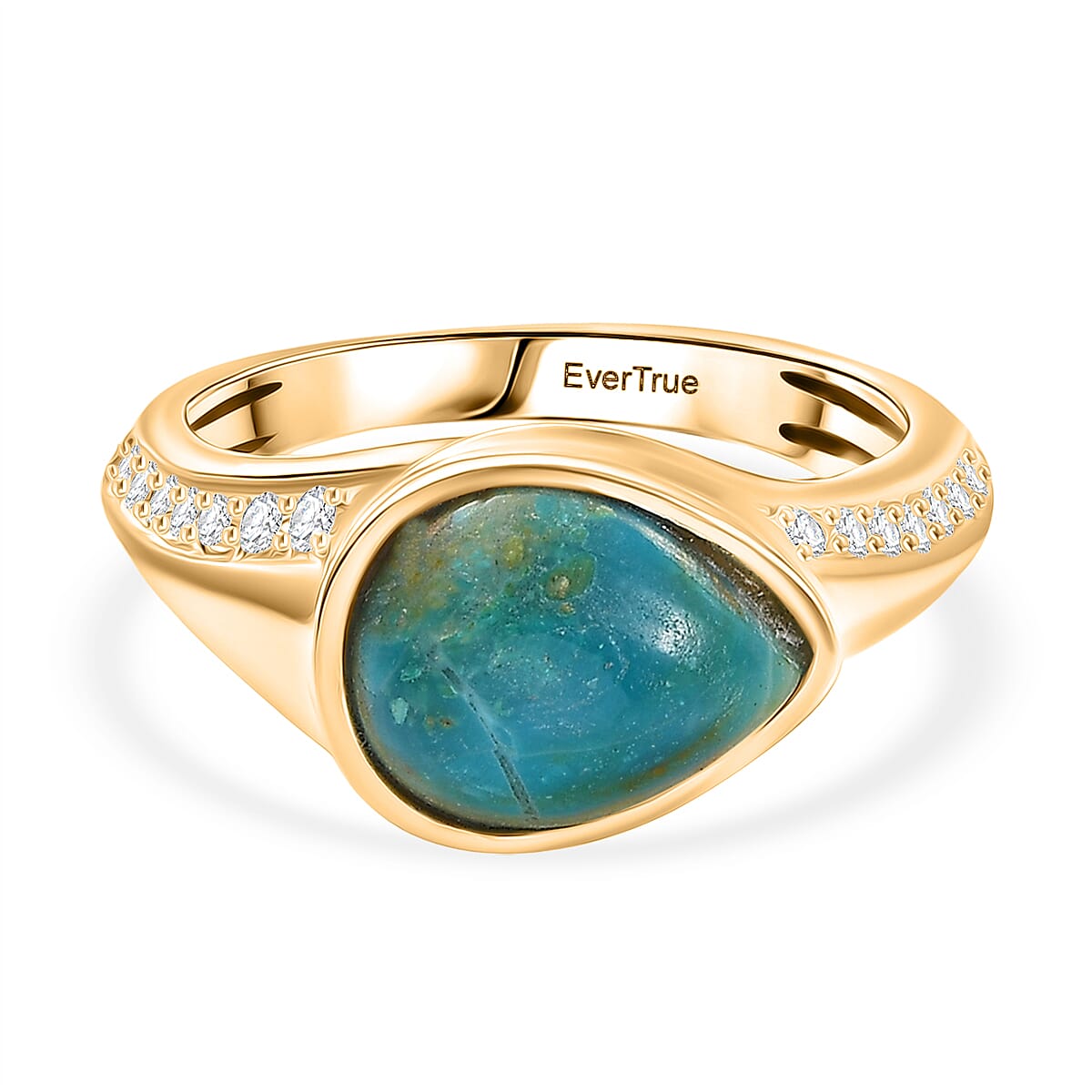 EverTrue Opalina &amp; White Zircon Ring in Yellow Gold Plated 2.69 Ct. V32520058 0