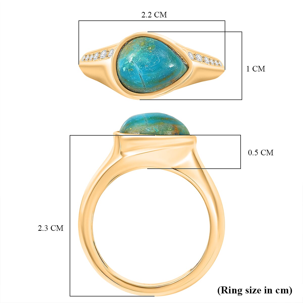EverTrue Opalina &amp; White Zircon Ring in Yellow Gold Plated 2.69 Ct. V32520058 6