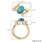 EverTrue Opalina & White Zircon Ring in Yellow Gold Plated 1.80 Ct.