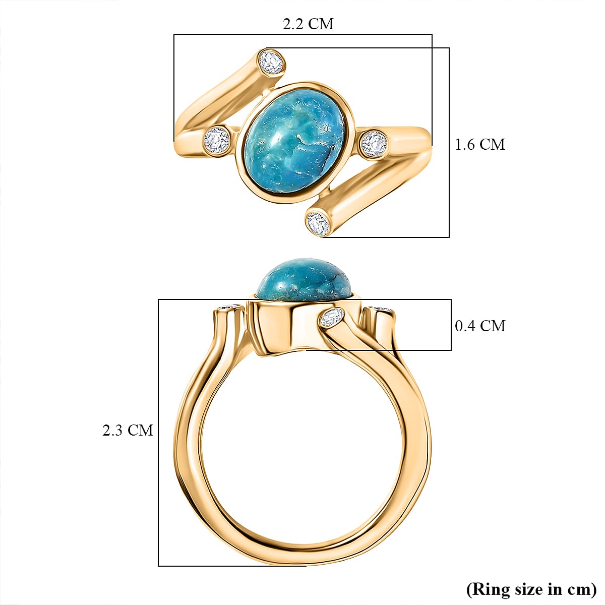EverTrue Opalina, White Zircon Ring in Yellow Gold Plated 1.80 Ct. 8309919 6