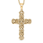 EverTrue Bronzella Collection - Byzantine Link Cross Pendant with Chain (Size 20) in 18K Gold Plating