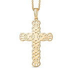 EverTrue Bronzella Collection - Byzantine Link Cross Pendant with Chain (Size 20) in 18K Gold Plating