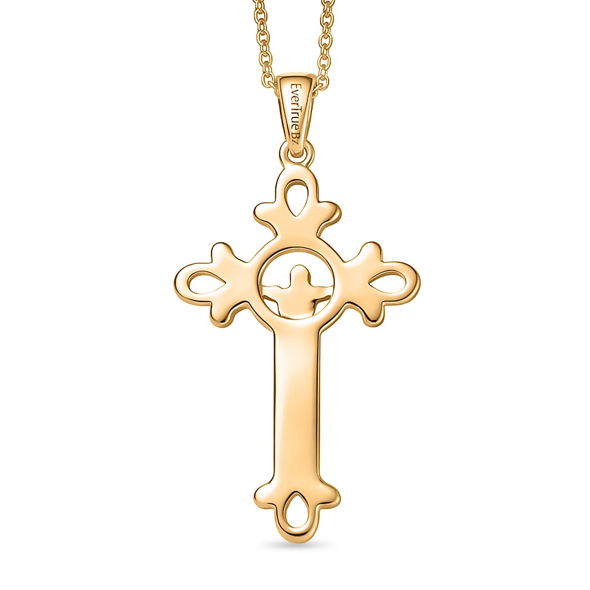 EverTrue Bronzella Collection - Crucifix Pendant with Chain (Size 20) in 18K Yellow Gold Plating V32512781 5