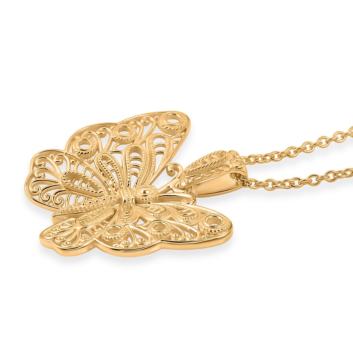 EverTrue Bronzella Collection - Butterfly Pendant with Chain (Size 20) in 18K Gold Plating 4471935 4