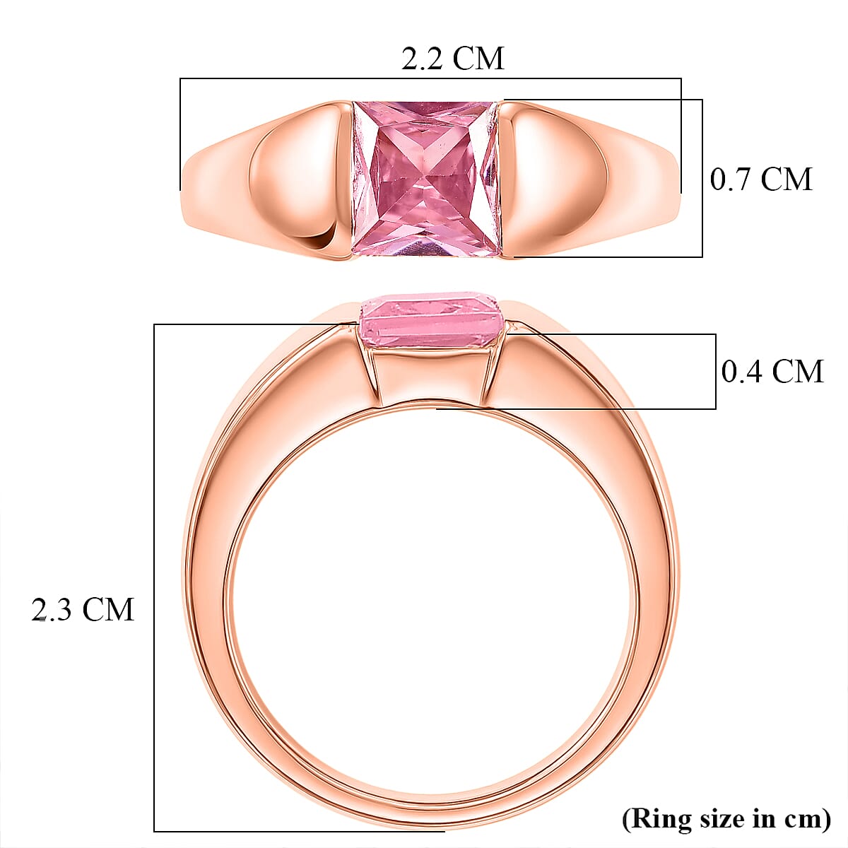 Pink Cubic Zirconia Solitaire Band Ring in Rose 1.76 Ct. 8498532 6