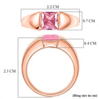 Pink Cubic Zirconia Solitaire Band Ring in Rose 1.76 Ct.