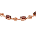 Red Garnet Bracelet (Size - 7) in Rose Gold Tone 8.55 Ct.