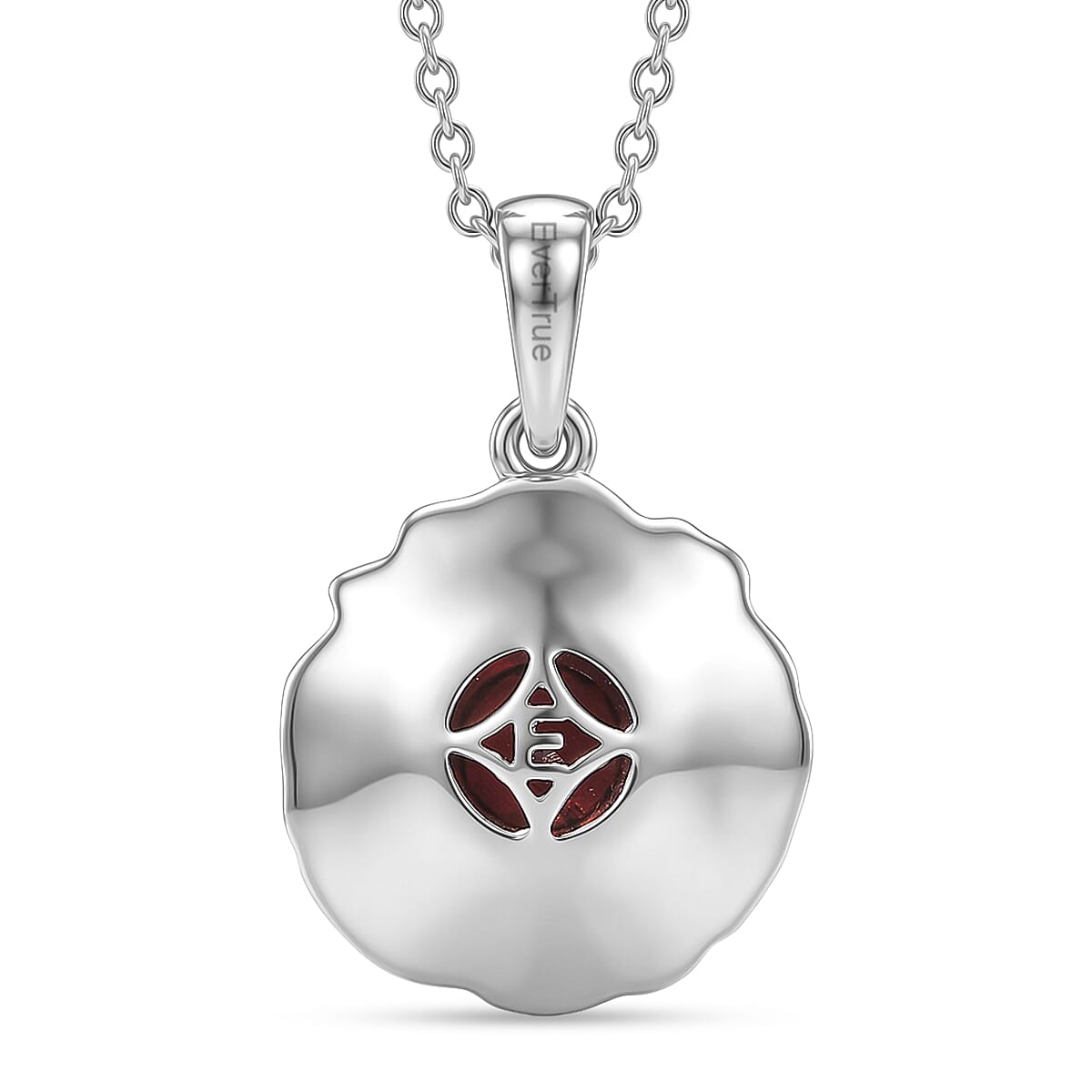 EverTrue - Red Garnet Solitaire Pendant with Chain (Size 20) in Yellow Pen Plating 1.02 Ct. V32488998 5