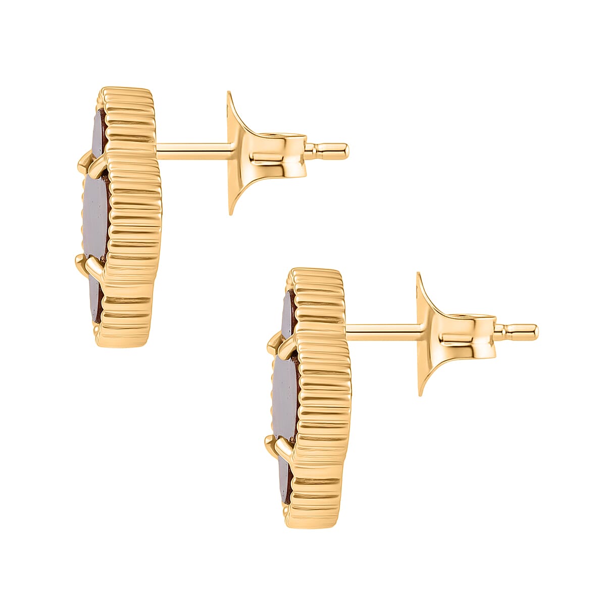 EverTrue Red Tiger Eye Earring with Push Back in Yellow Gold Plated 17.82 Ct. 8252088 4