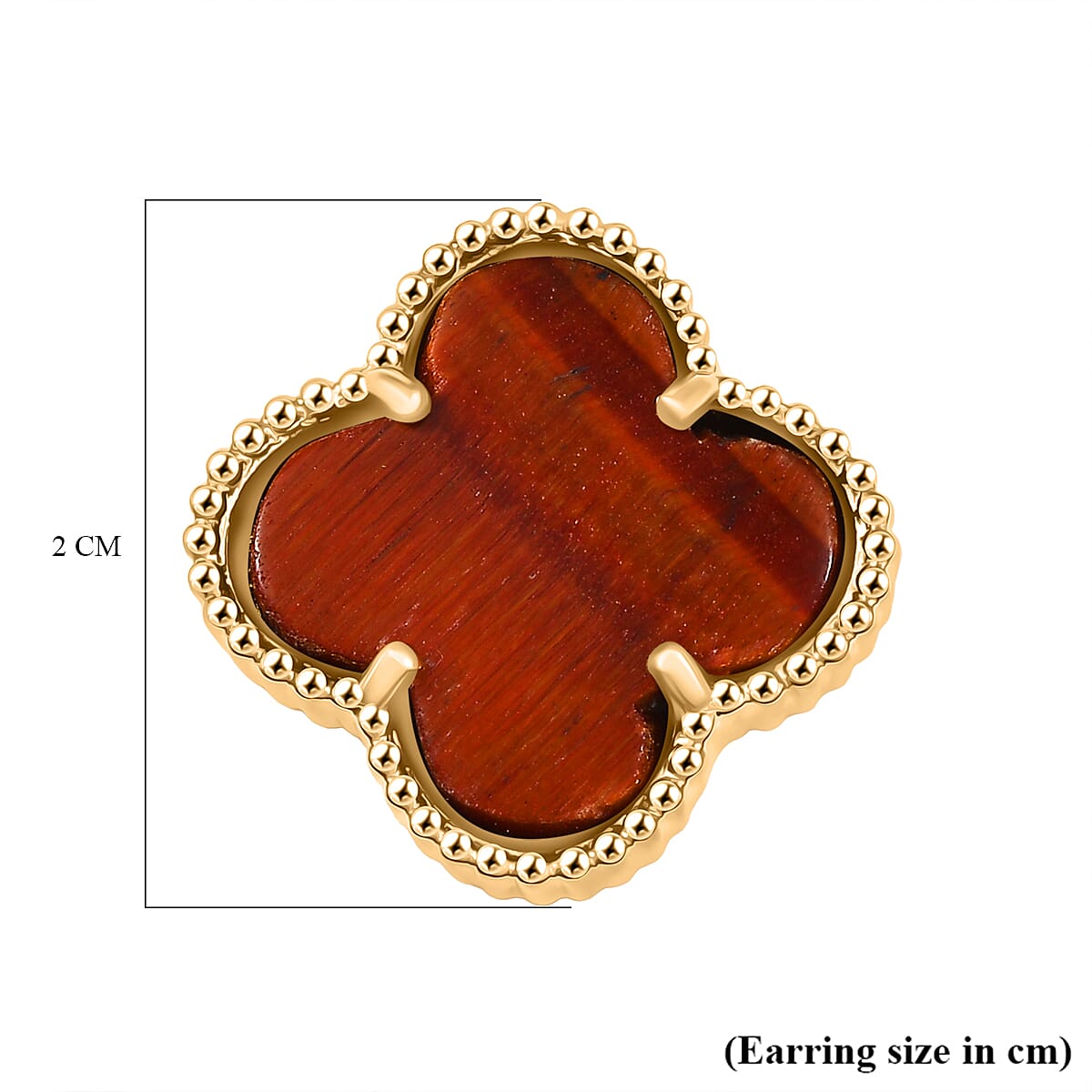 EverTrue Red Tiger Eye Earring with Push Back in Yellow Gold Plated 17.82 Ct. 8252088 6