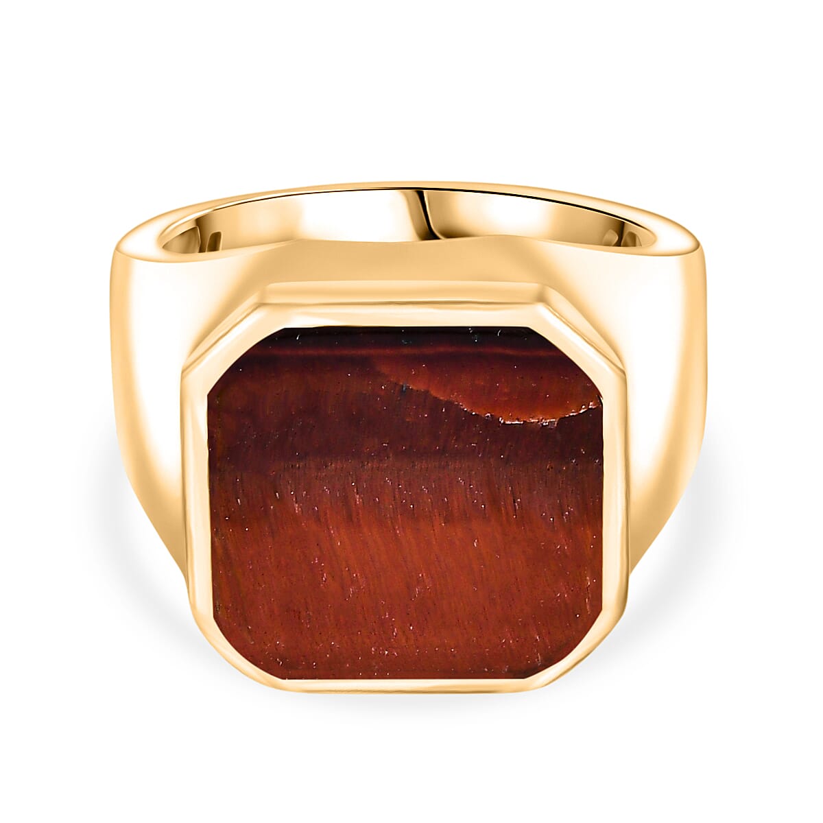 EverTrue Red Tiger Eye Solitaire Ring in Yellow Gold Plated 10.59 Ct. 8252060 0