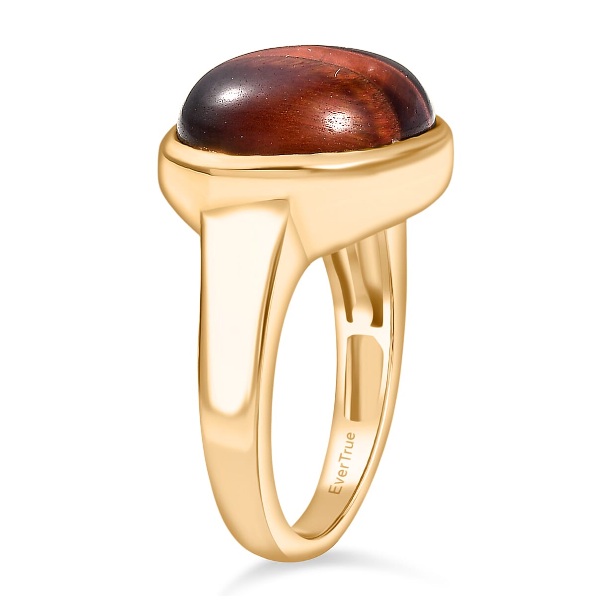 EverTrue Red Tiger Eye Solitaire Ring in Yellow Gold Plated 9.95 Ct. 8252100 4