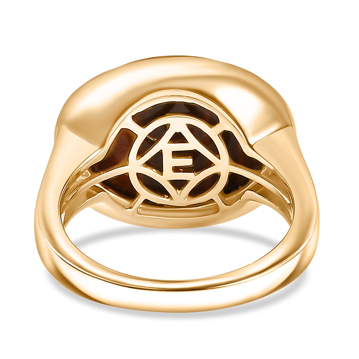 EverTrue Red Tiger Eye Solitaire Ring in Yellow Gold Plated 9.95 Ct. 8252100 5