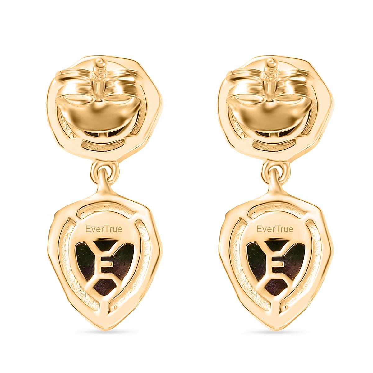 EverTrue Natural Ruby Zoisite Dangling Earring with Push Back in Yellow Gold Plated 6.82 Ct. 8266333 4