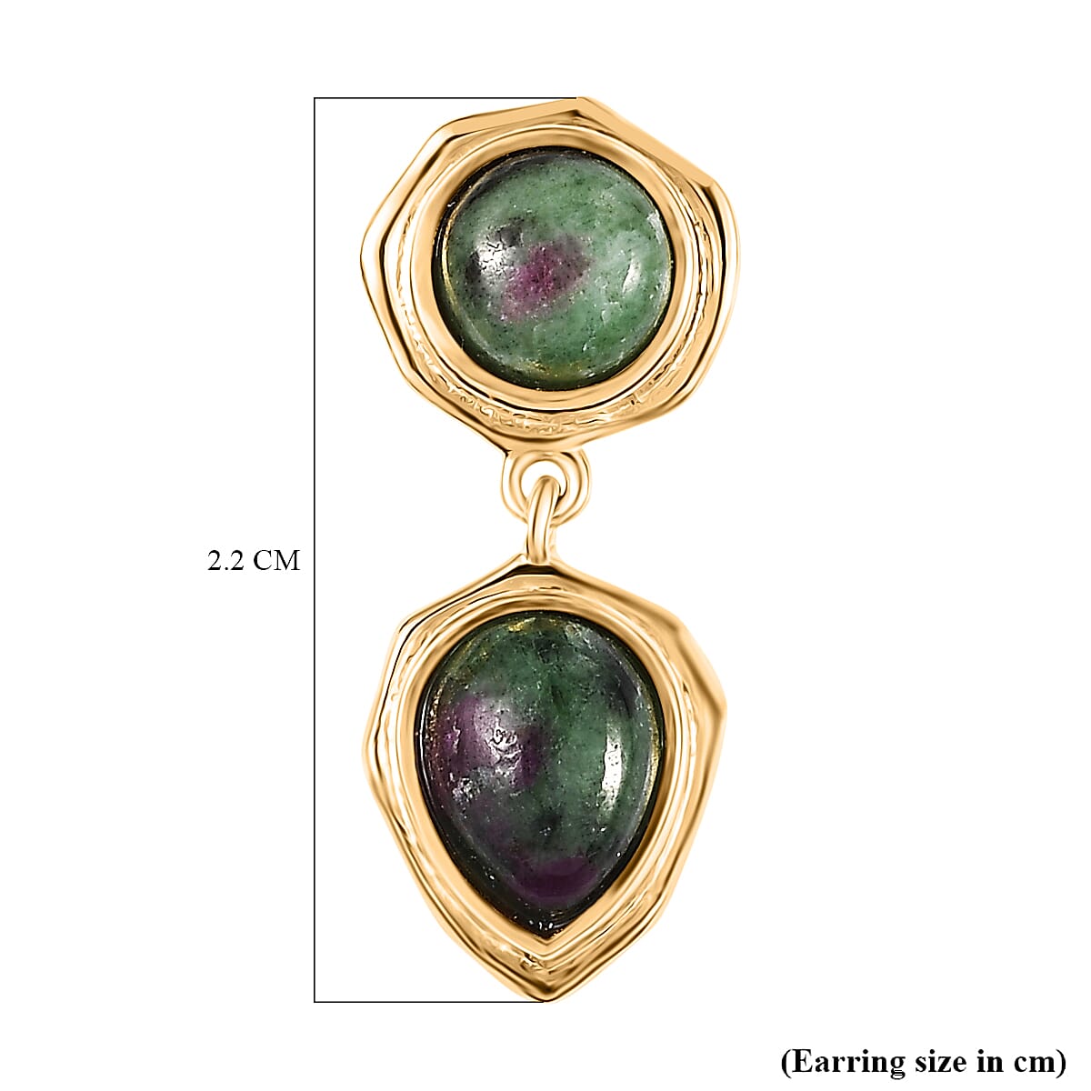 EverTrue Natural Ruby Zoisite Dangling Earring with Push Back in Yellow Gold Plated 6.82 Ct. 8266333 5
