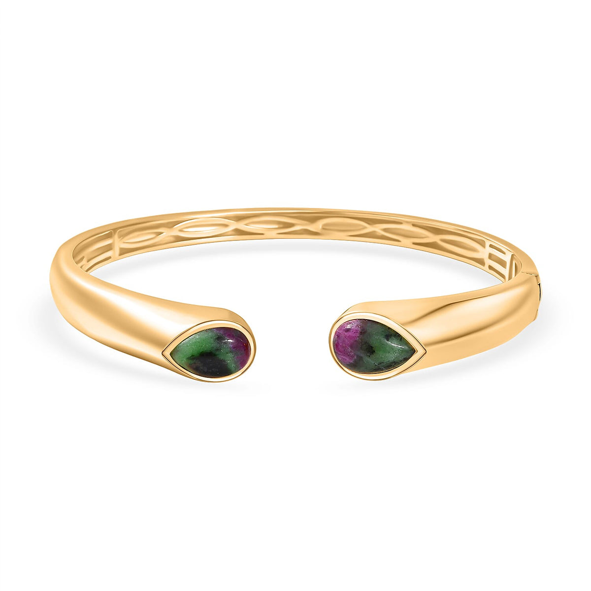 EverTrue Ruby Zoisite Full Bangle (Size 7.5) in Yellow Gold Plated 8.65 Ct. 8284745 0