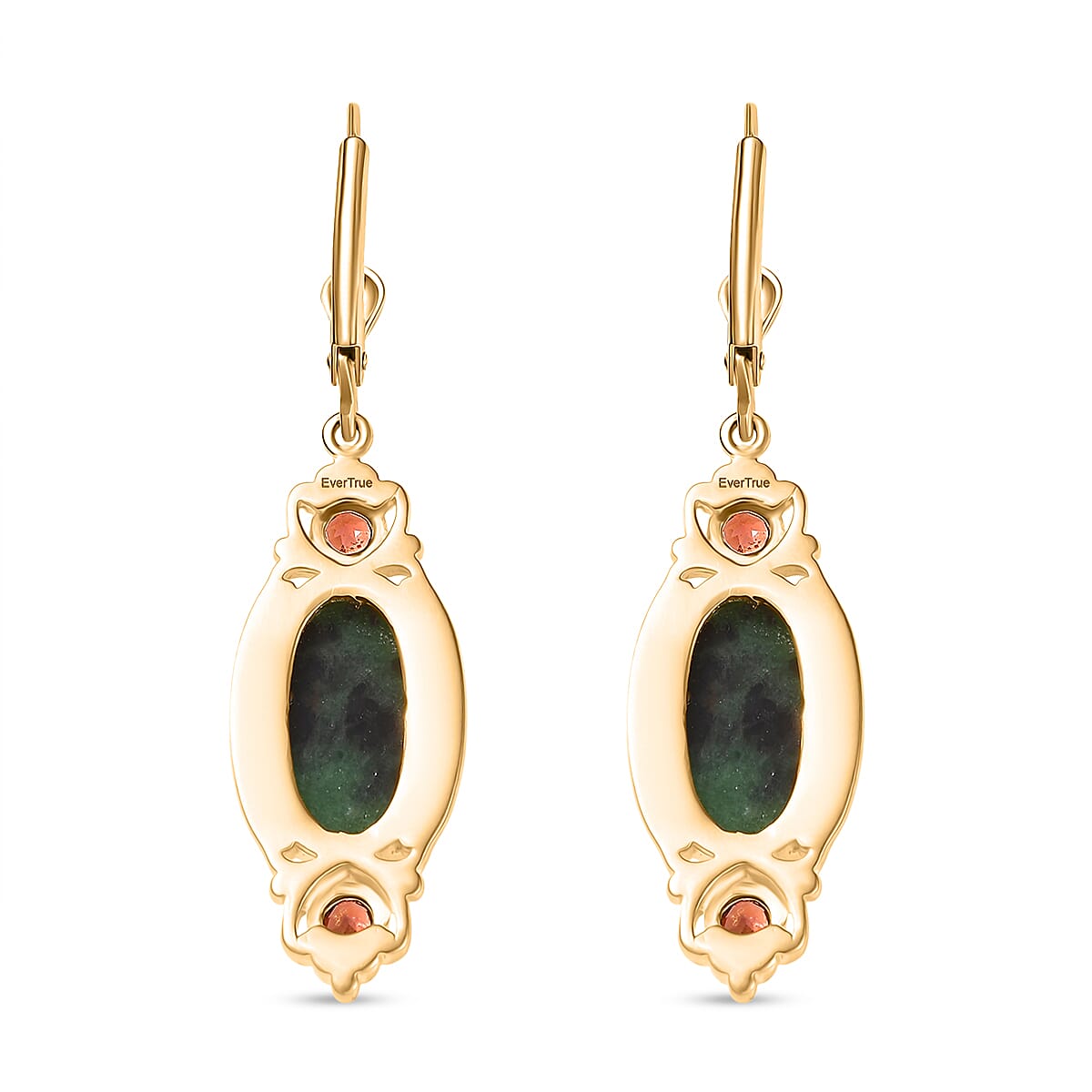EverTrue Natural Ruby Zoisite &amp; Red Garnet with Lever Back Earring in Yellow Gold Plated 13.18 Ct. 8266268 5