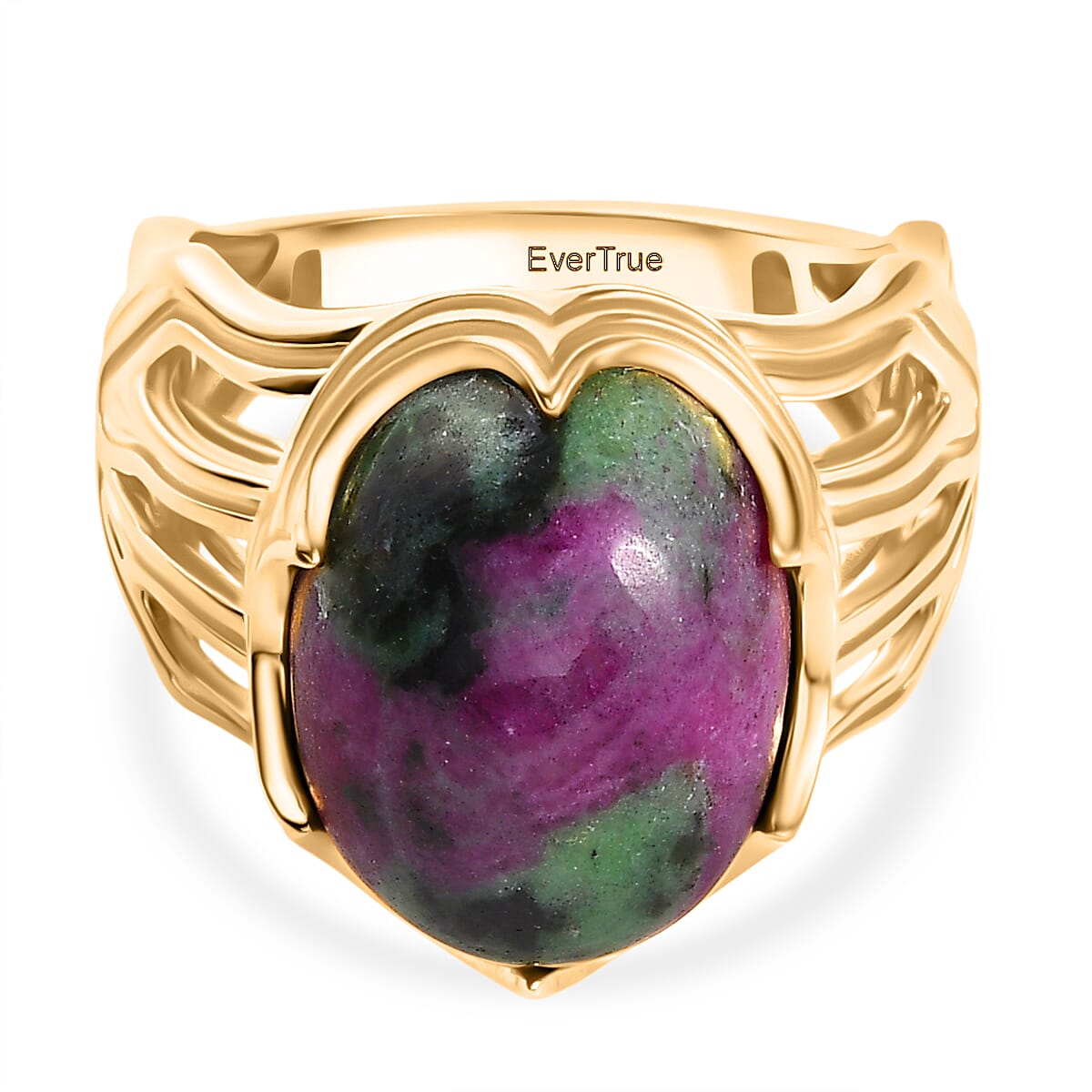 EverTrue Ruby Zoisite Solitaire Ring in Yellow Gold Plated 12.69 Ct. 8266164 0