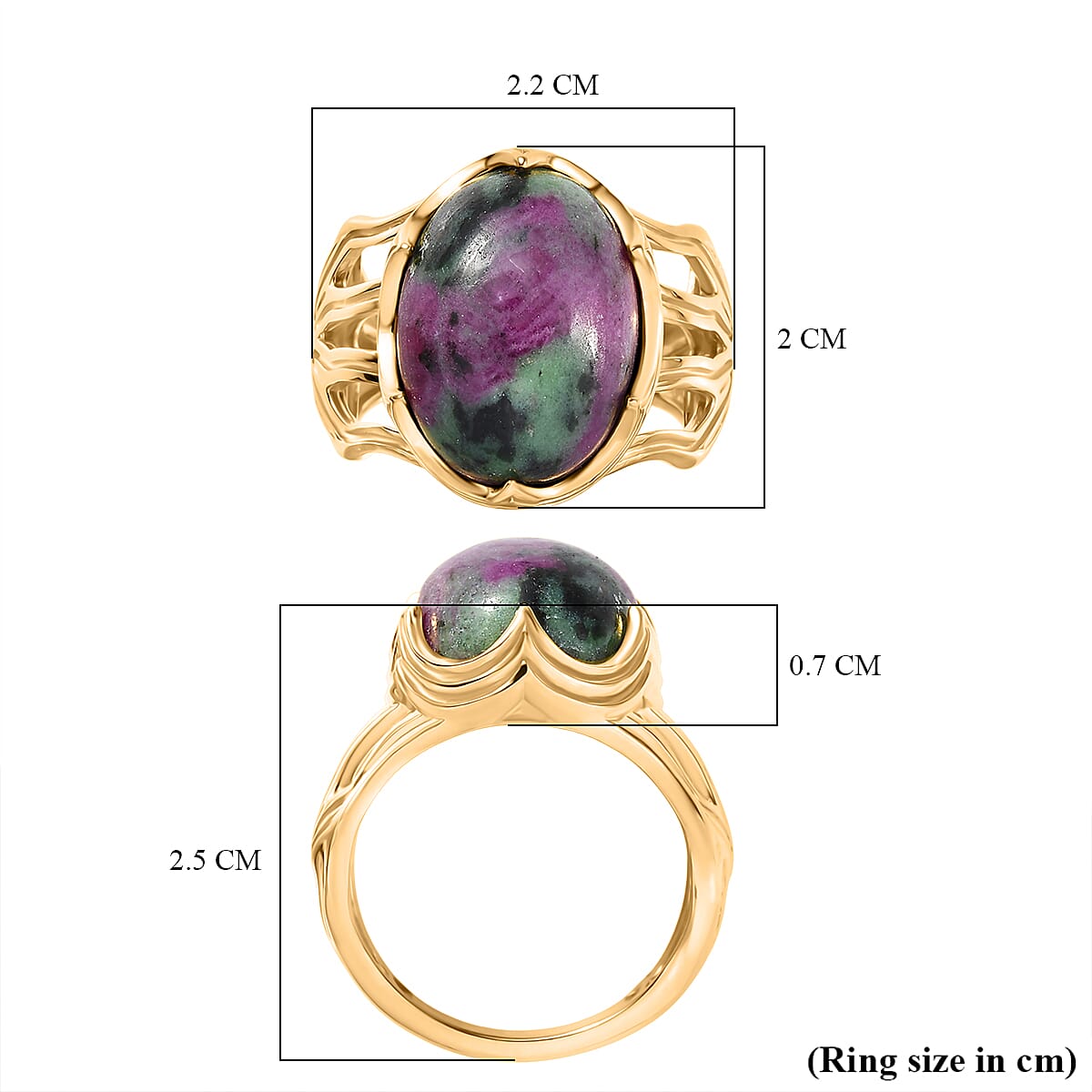 EverTrue Ruby Zoisite Solitaire Ring in Yellow Gold Plated 12.69 Ct. 8266164 6