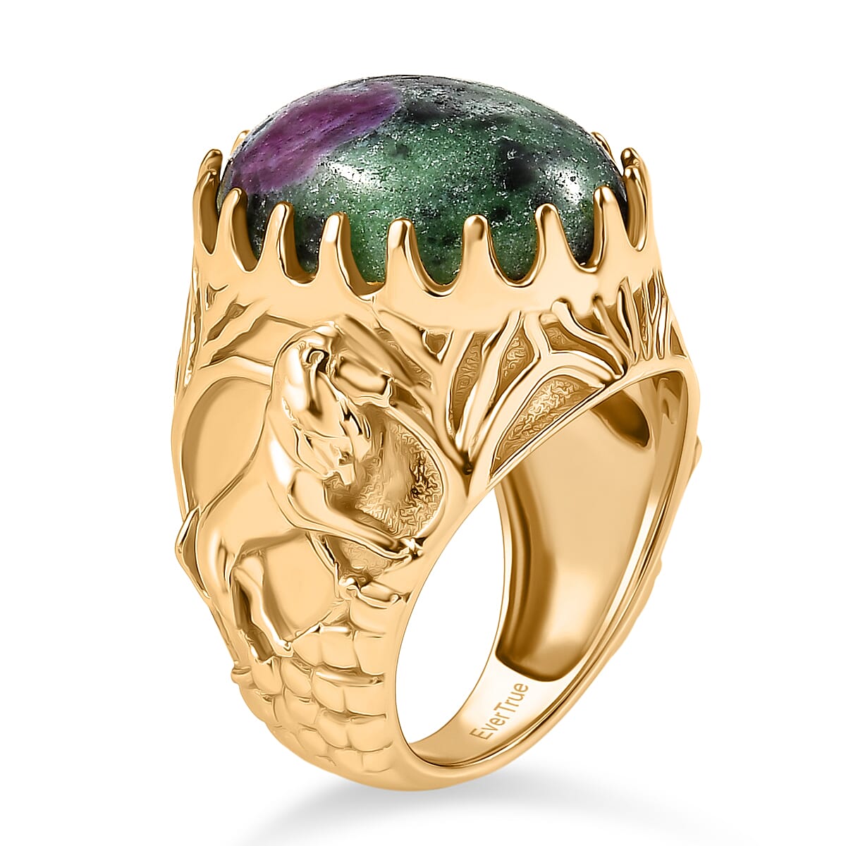 EverTrue Ruby Zoisite Solitaire Ring in Yellow Gold Plated 14.93 Ct. 8266118 4