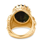 EverTrue Natural Ruby Zoisite Solitaire Ring in Yellow Gold Plated 14.93 Ct.