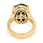 EverTrue Natural Ruby Zoisite Solitaire Ring in Yellow Gold Plated 18.61 Ct.