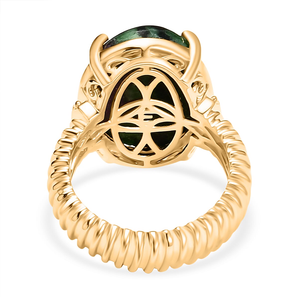 EverTrue Ruby Zoisite Solitaire Ring in Yellow Gold Plated 18.61 Ct. 8265943 5