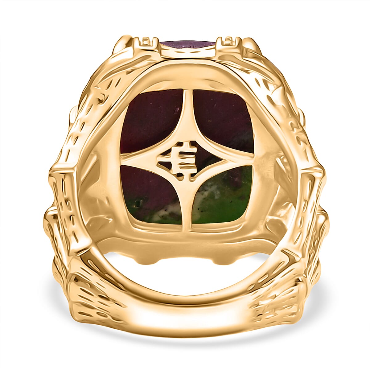 EverTrue Ruby Zoisite Solitaire Ring in Yellow Gold Plated 19.19 Ct. 8266235 4
